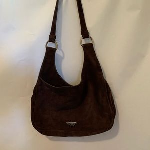 Prada Brown Suede Handbag